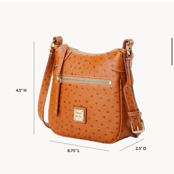 Dooney & Bourke Brown Ostrich Crossbody Bag - Picture 11 of 11